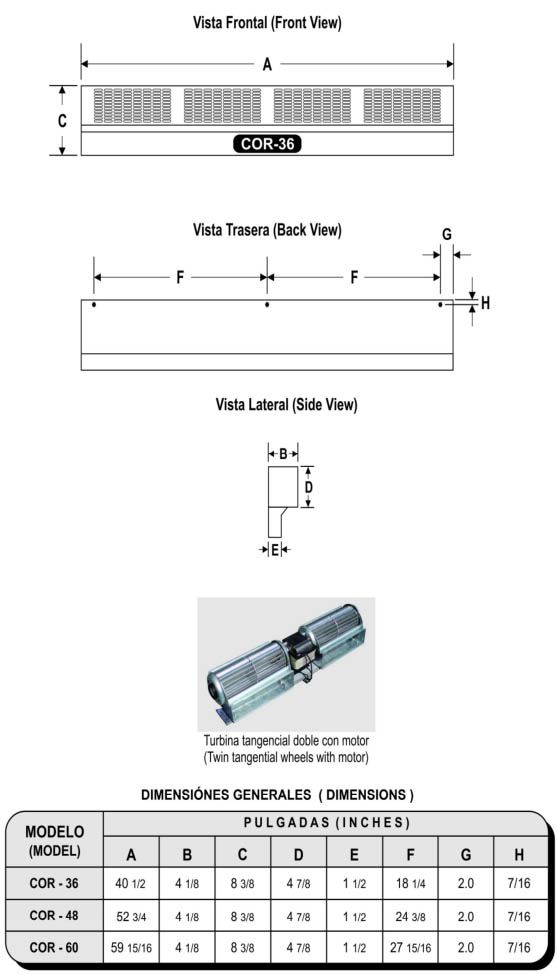 COR Dimensiones Generales